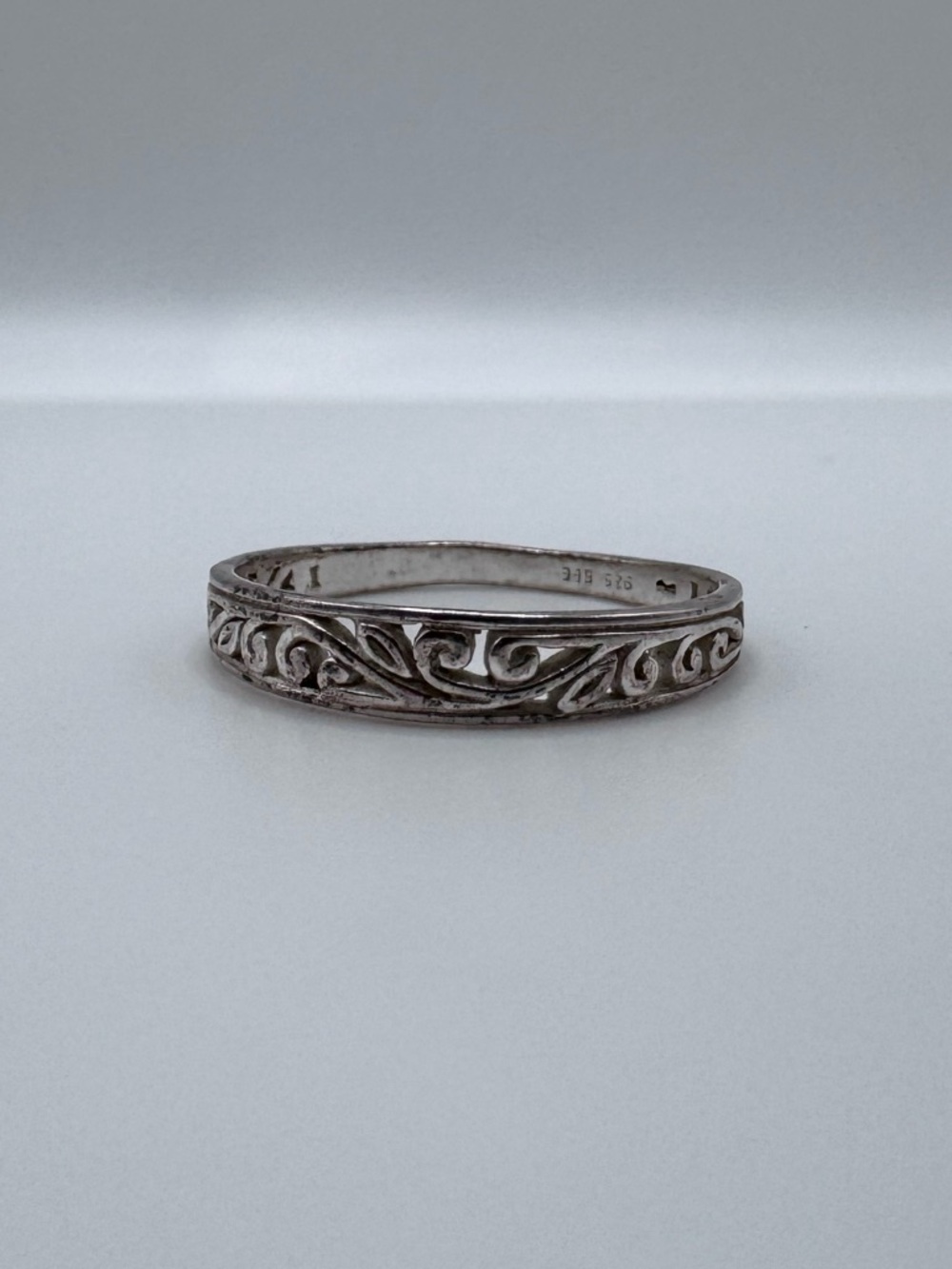 Sterling Silver 925 Filigree Vine Ring Sz 6